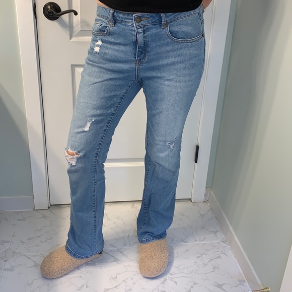 Boot Cut Distressed Jeans - Picture 2 of 6